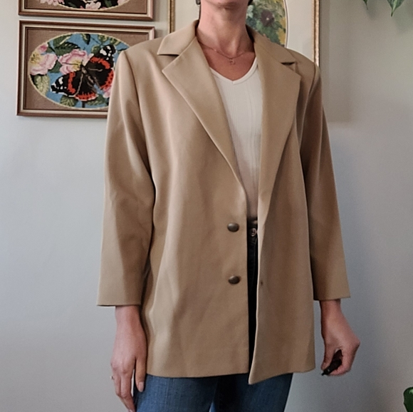 Vintage tan blazer jacket - Picture 5 of 5